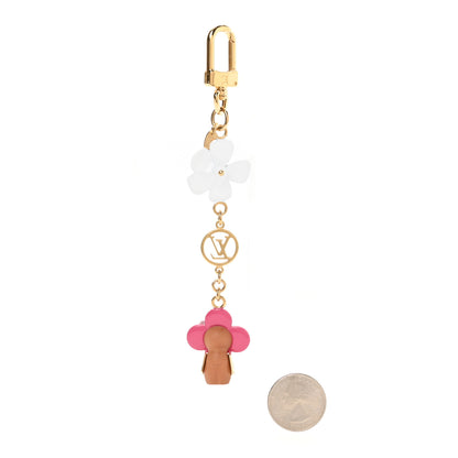 Louis Vuitton Resin Wood Vivienne Bag Charm Key Holder Pink 2 of 4