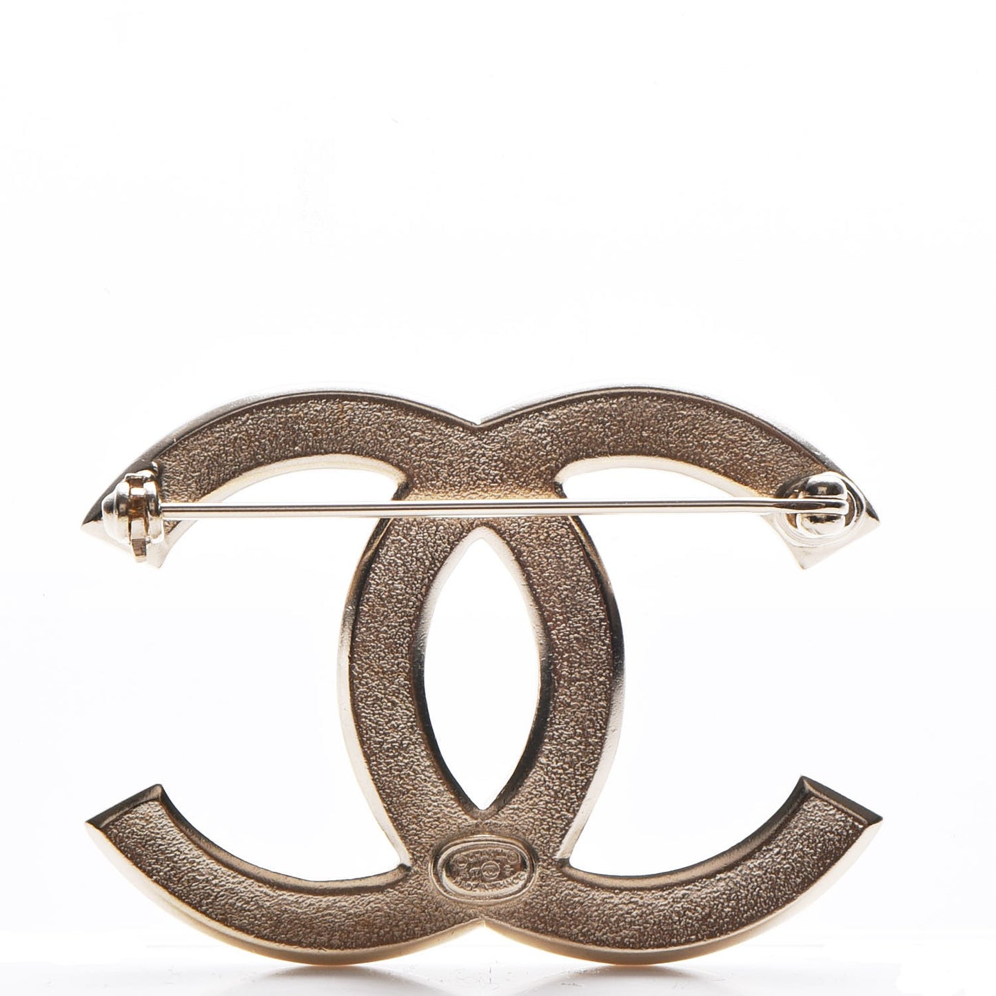 Crystal Large CC Brooch Gold