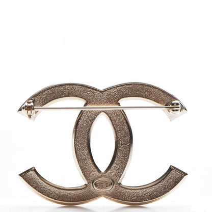 Chanel Crystal Large CC Brooch Gold 2 of 5