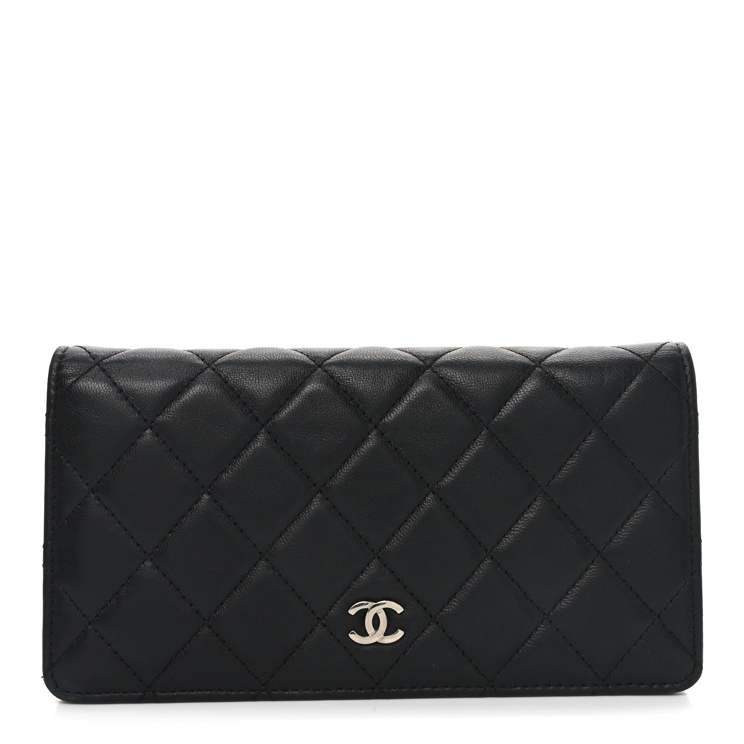 Chanel Lambskin Quilted Yen Wallet Black 1 of 8