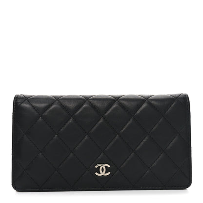 Chanel Lambskin Quilted Yen Wallet Black 1 of 8