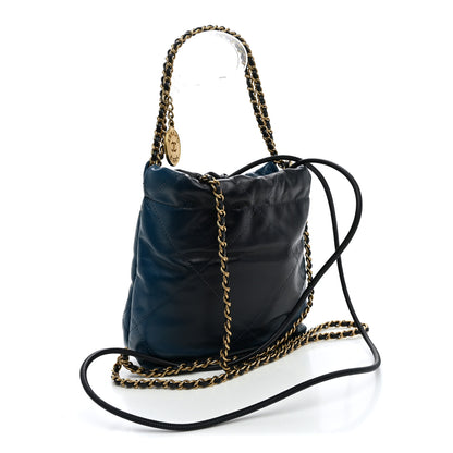 Chanel Shaded Calfskin Quilted Mini Chanel 22 Blue Dark Blue 3 of 10