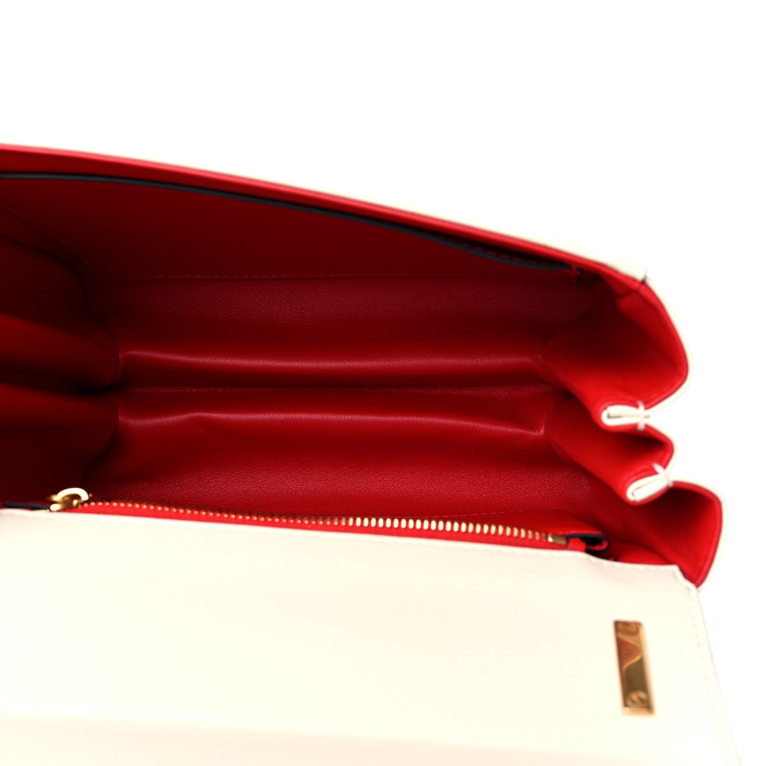 Valentino Garavani Grainy Calfskin VLogo Stud Sign Shoulder Bag Light Ivory 5 of 10