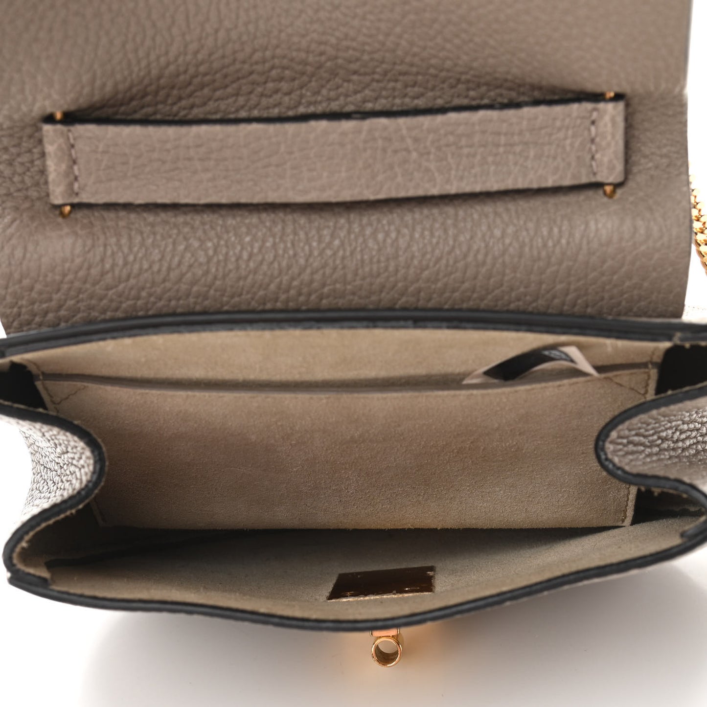 Grained Lambskin Mini Drew Shoulder Bag Motty Grey