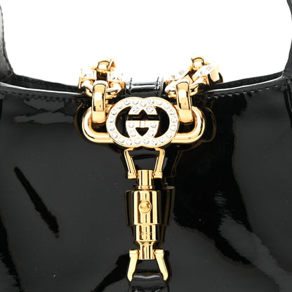 Gucci Patent Mini Jackie 1961 Crystal Hobo Black 9 of 12