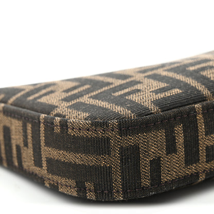 Fendi Fabric Jacquard Vitello Grace FF 1974 Baguette Pouch Tobacco Moro Sand 8 of 9
