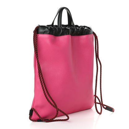 Gucci Grained Calfskin Logo Drawstring Backpack Box Pink Green Black 3 of 11