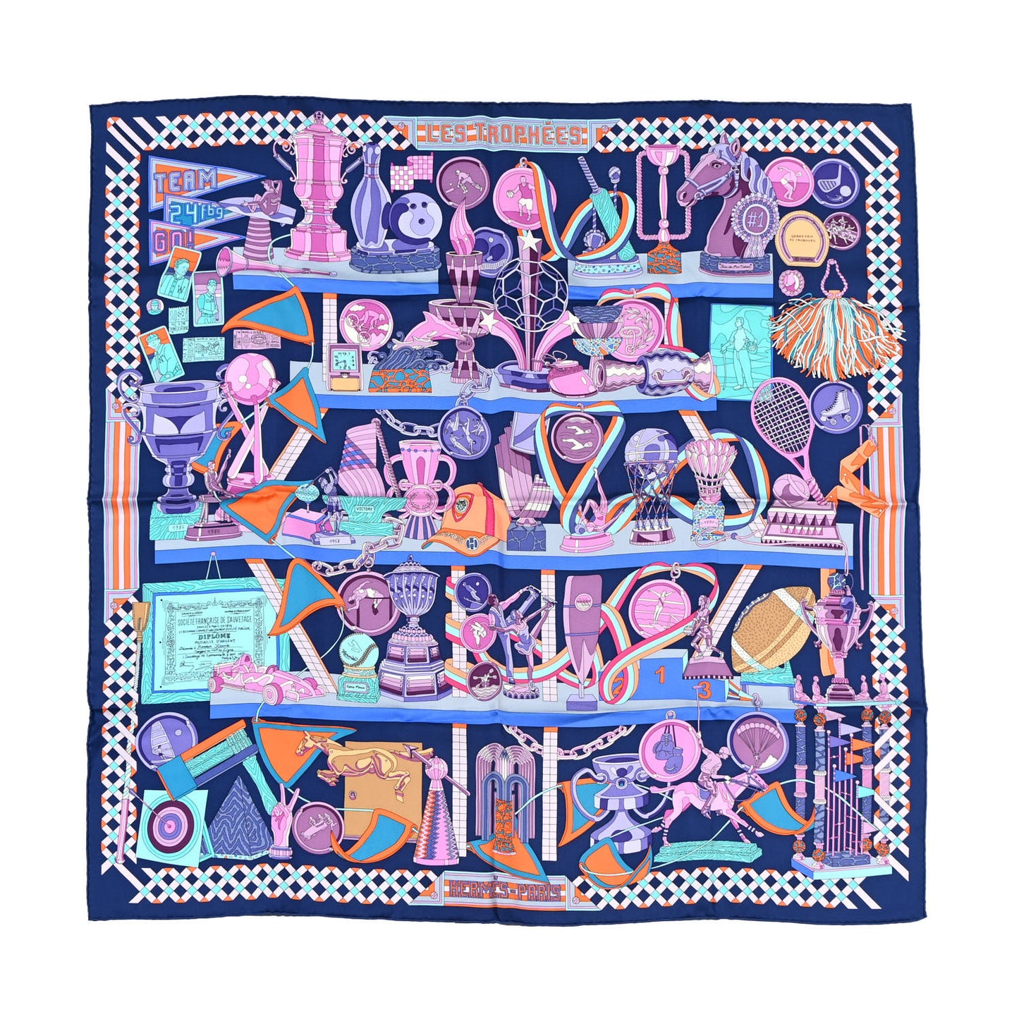 Silk Les Trophees Scarf 90