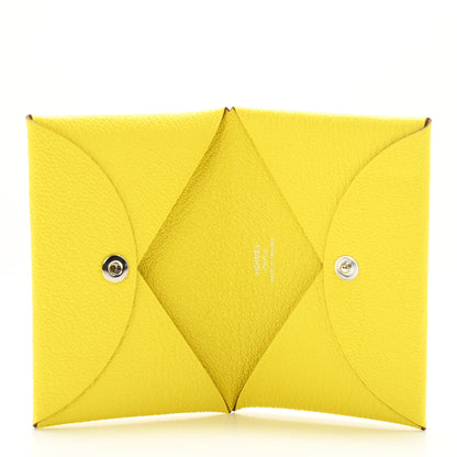 Hermes Chevre Mysore Calvi Card Case Lime 5 of 7