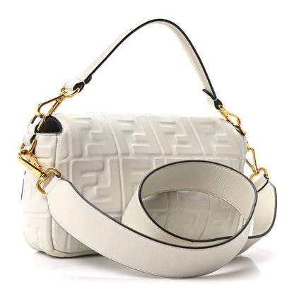 Fendi Nappa FF 1974 Embossed Baguette White 3 of 10