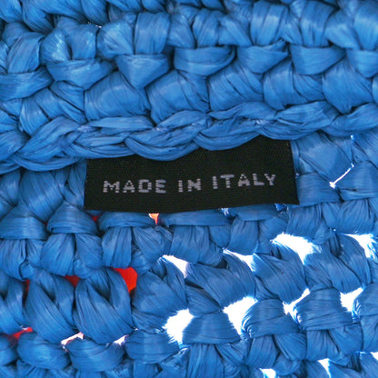 Prada Yarn Raffia Effect Crochet Small Logo Tote Celeste Blue 7 of 11