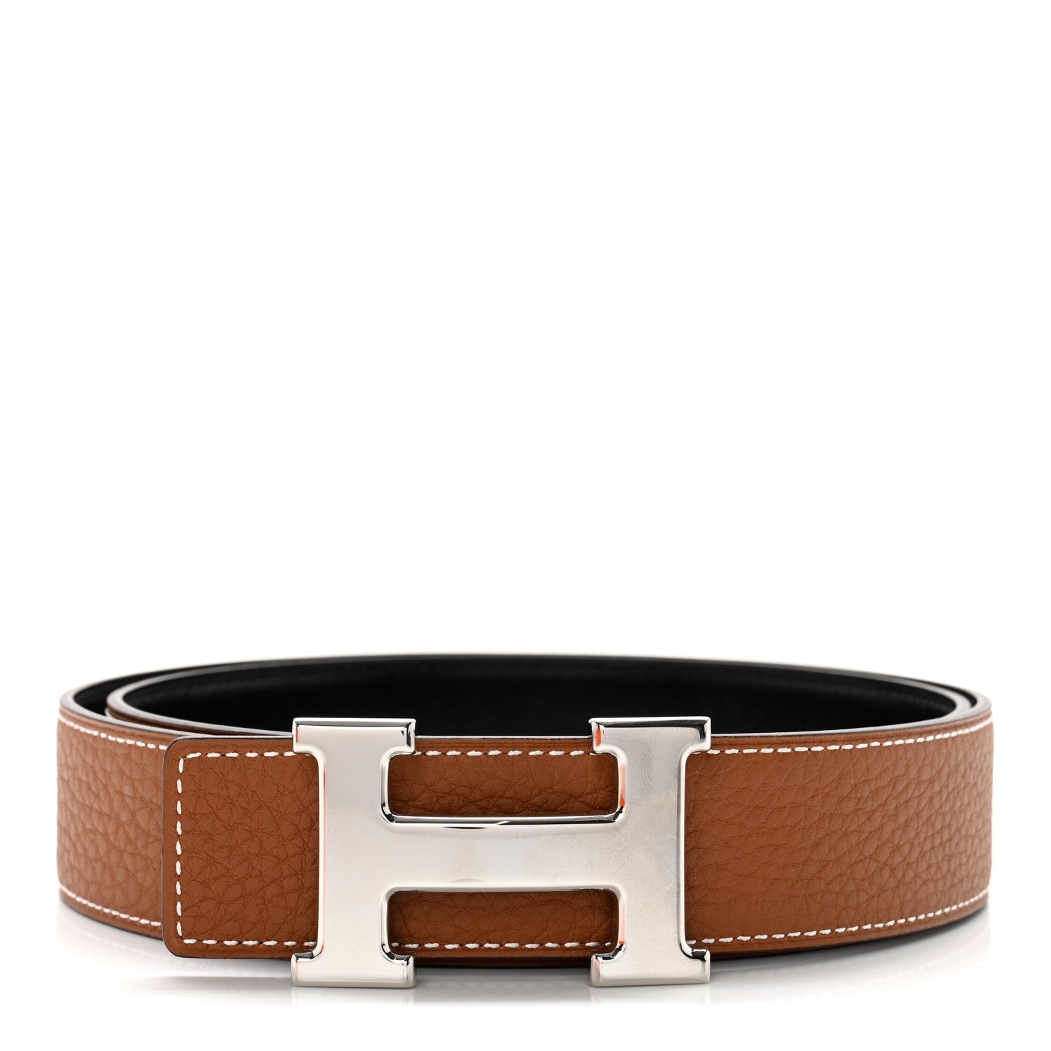 Hermes Box Togo 32mm H Belt 85 34 Black Gold 1 of 7