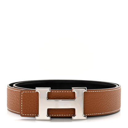 Hermes Box Togo 32mm H Belt 85 34 Black Gold 1 of 7