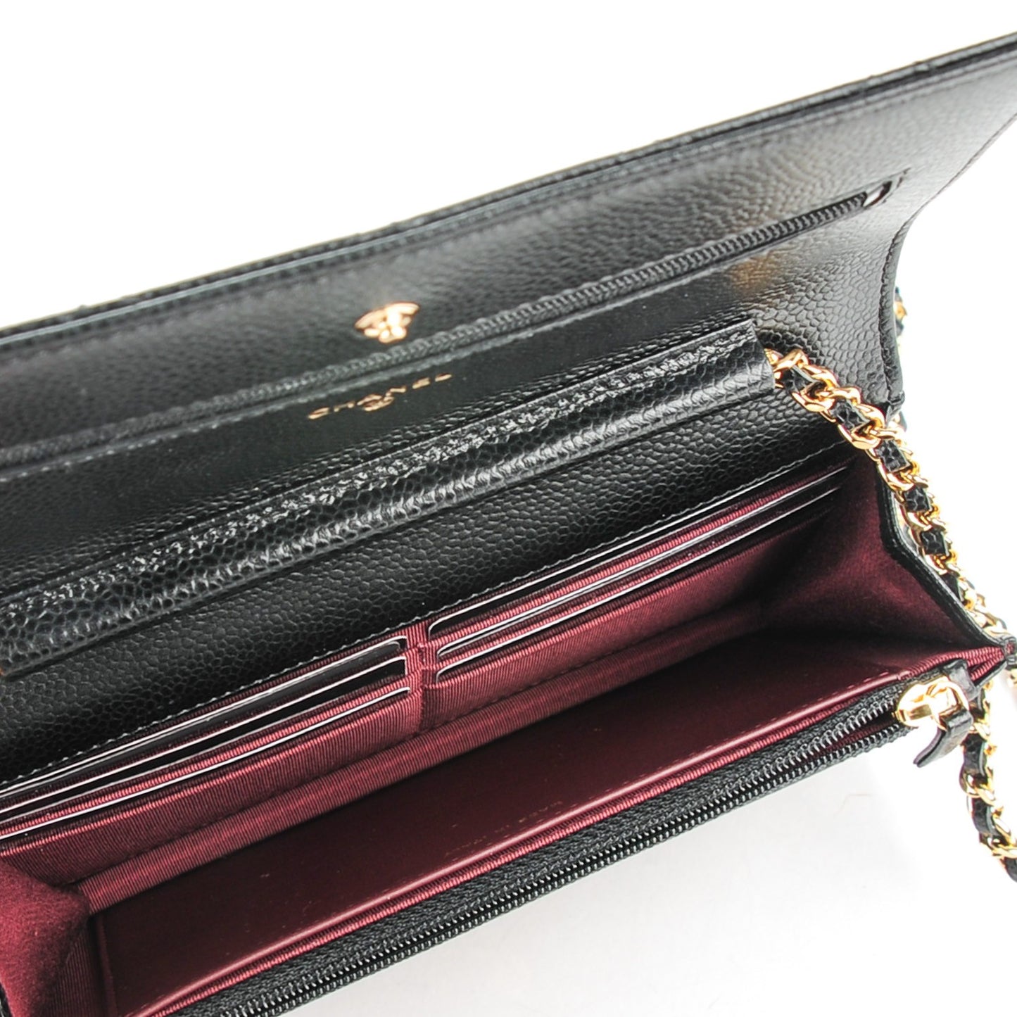 Caviar Quilted Wallet On Chain WOC Black
