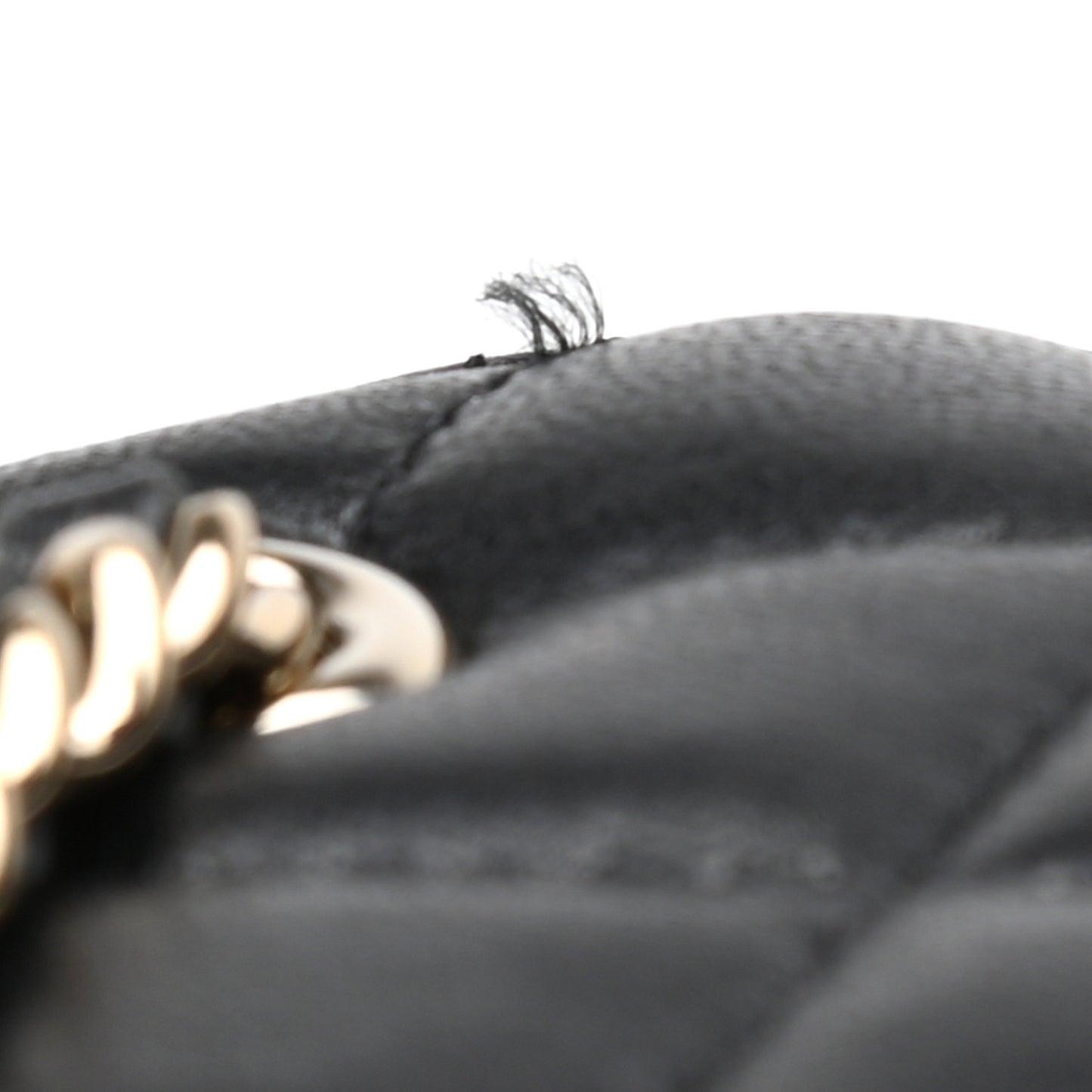 Lambskin Quilted Mini Vanity Case With Chain Black