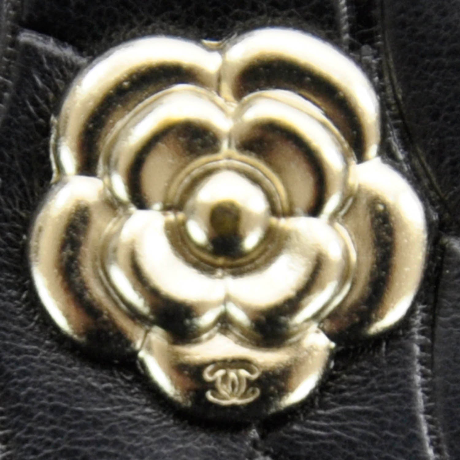 Chanel Lambskin Camellia Yen Wallet Black 11 of 11