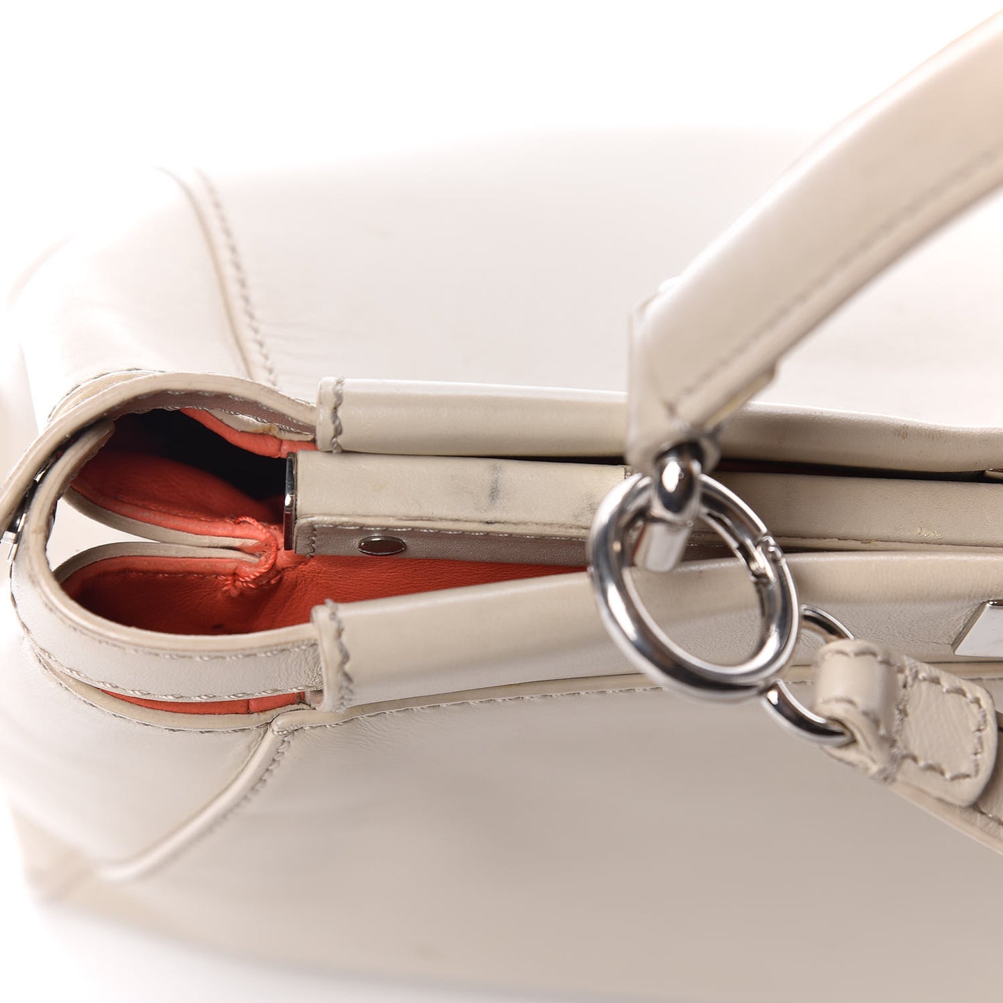 Vitello Morgan Shiny Nappa Medium Peekaboo Iconic Satchel Latte Azalea