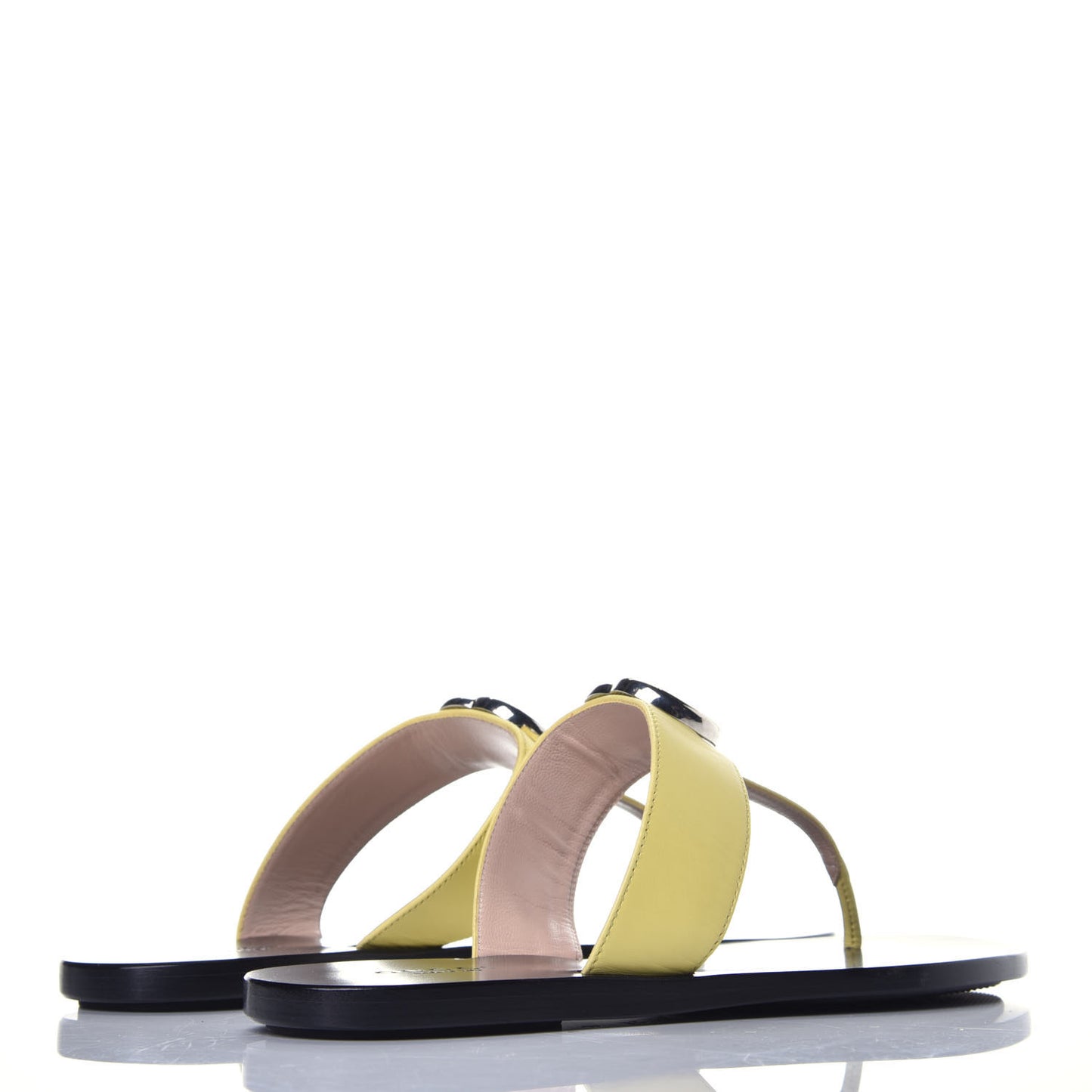 Calfskin GG Marmont Thong Sandals 36 Banana