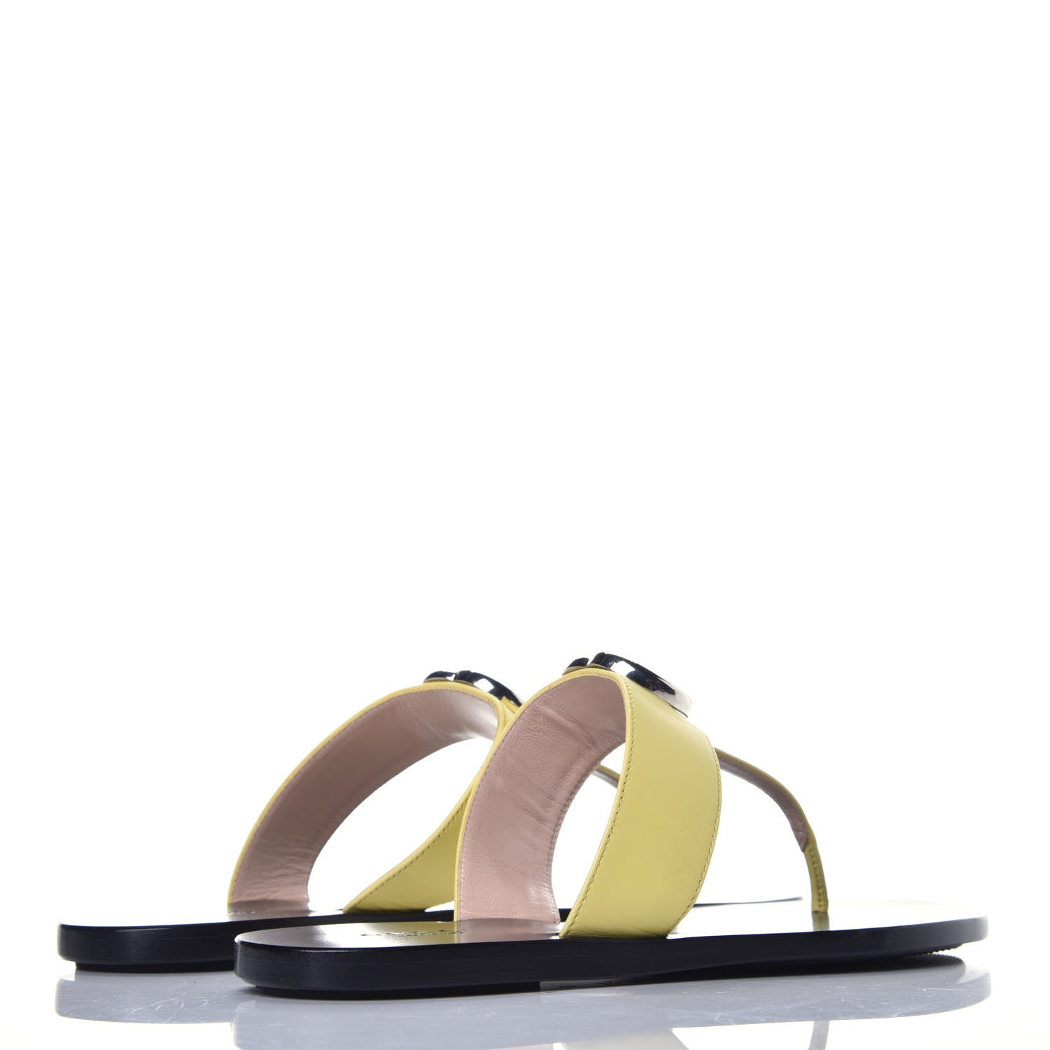 Gucci Calfskin GG Marmont Thong Sandals 36 Banana 4 of 8