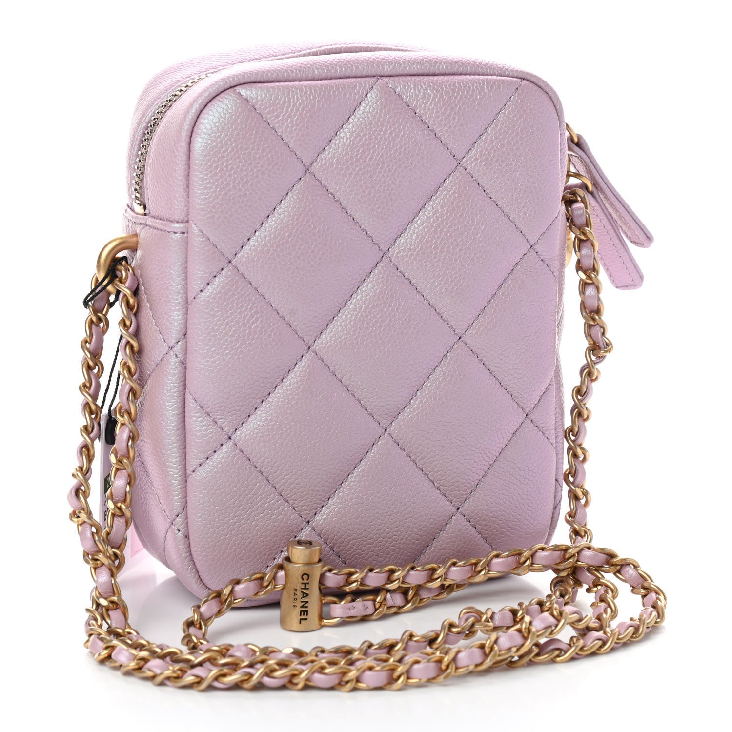 Chanel Iridescent Caviar Quilted Vertical My Perfect Camera Case Pink 3 of 9