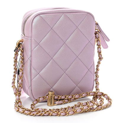 Chanel Iridescent Caviar Quilted Vertical My Perfect Camera Case Pink 3 of 9