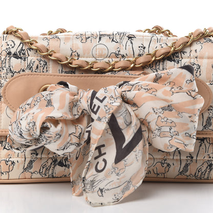 Chanel Silk Lambskin Coco Mademoiselle Scarf Flap Bag Beige 8 of 11