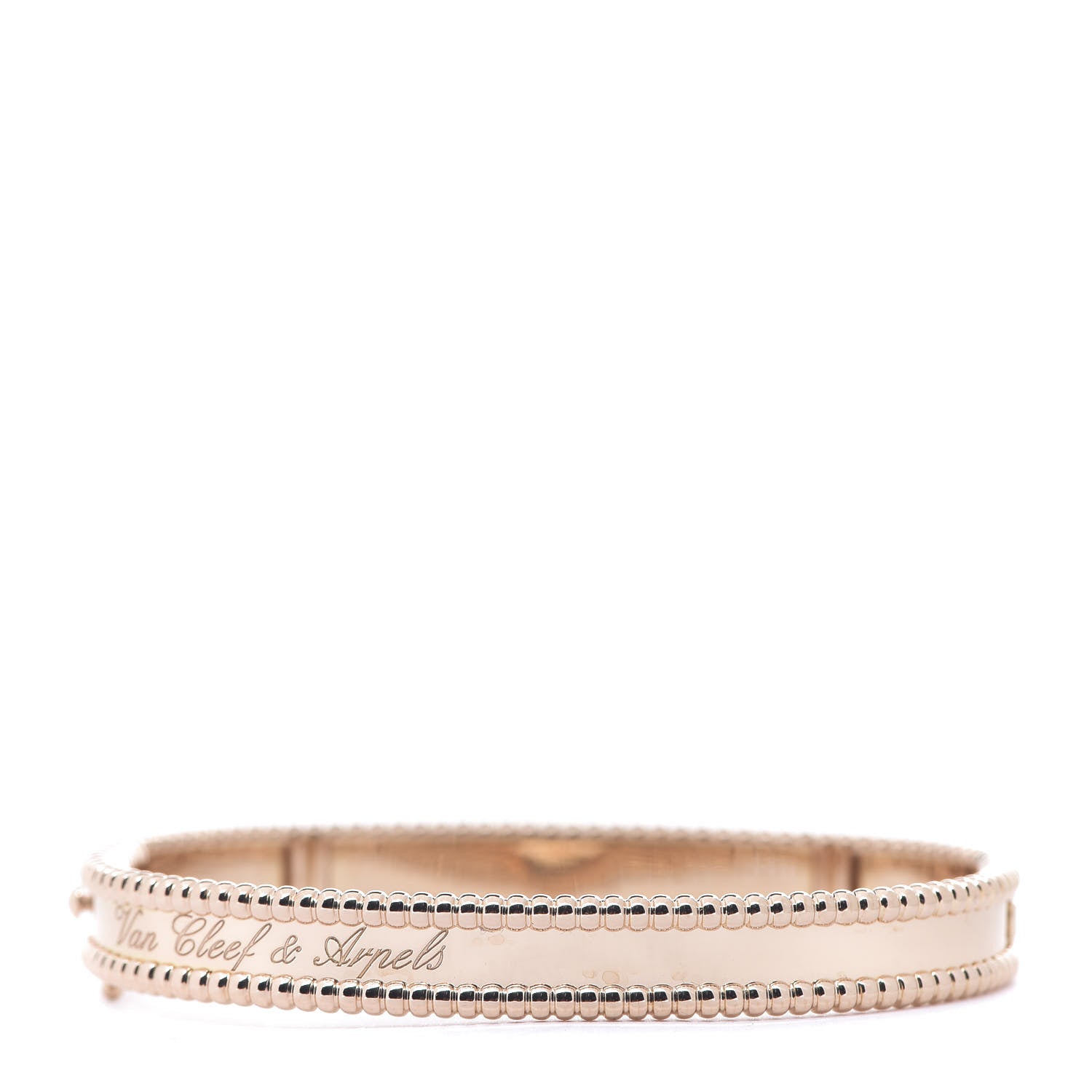 Van Cleef & Arpels 18K Rose Gold Perlee Signature Bangle Bracelet M 1 of 3