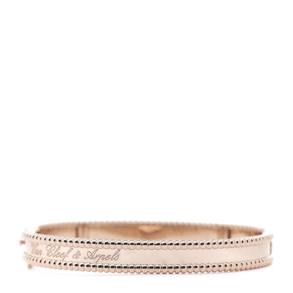 Van Cleef & Arpels 18K Rose Gold Perlee Signature Bangle Bracelet M 1 of 3