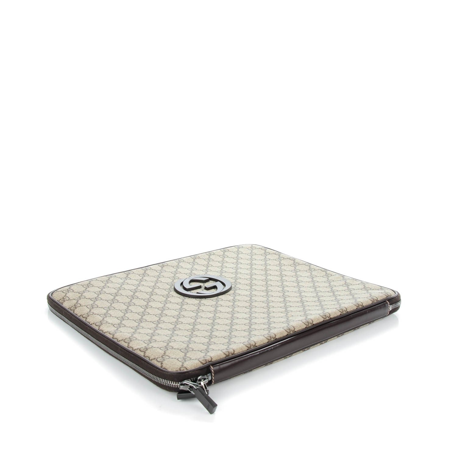 Gucci GG Plus Monogram Medium Interlocking G Laptop Case Dark Brown 4 of 8