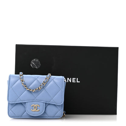 Chanel Lambskin Quilted Mini Chain Belt Bag Blue 10 of 10