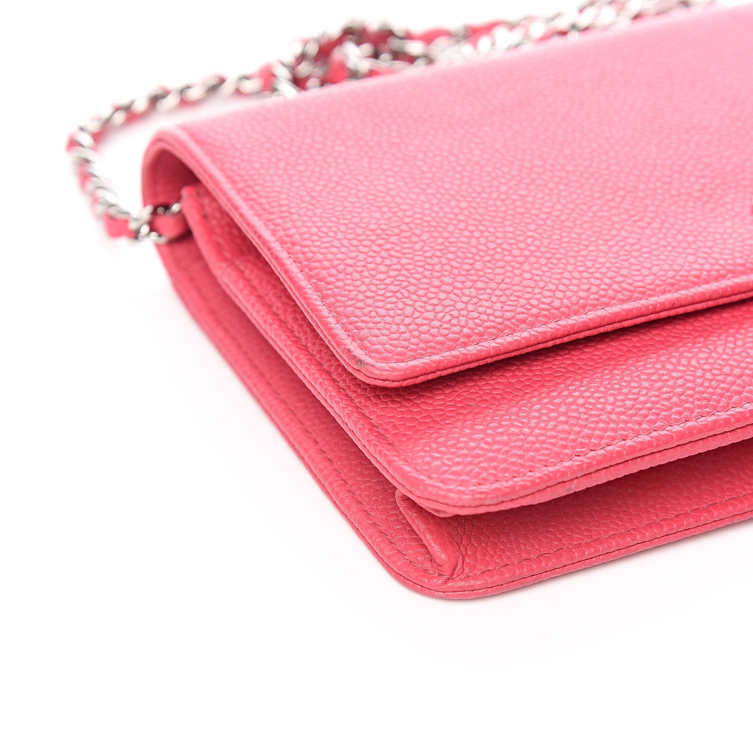 Chanel Caviar Wallet On Chain WOC Pink 10 of 12
