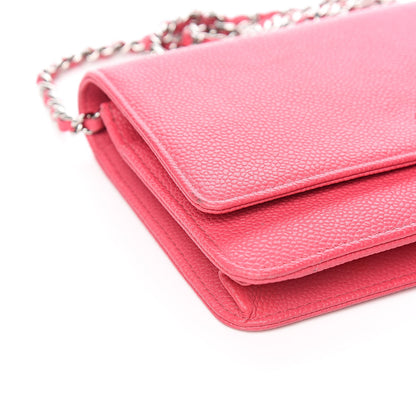 Chanel Caviar Wallet On Chain WOC Pink 10 of 12