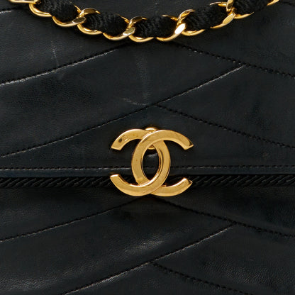 Chanel Lambskin Scallop Quilted Single Flap Black 10 of 12