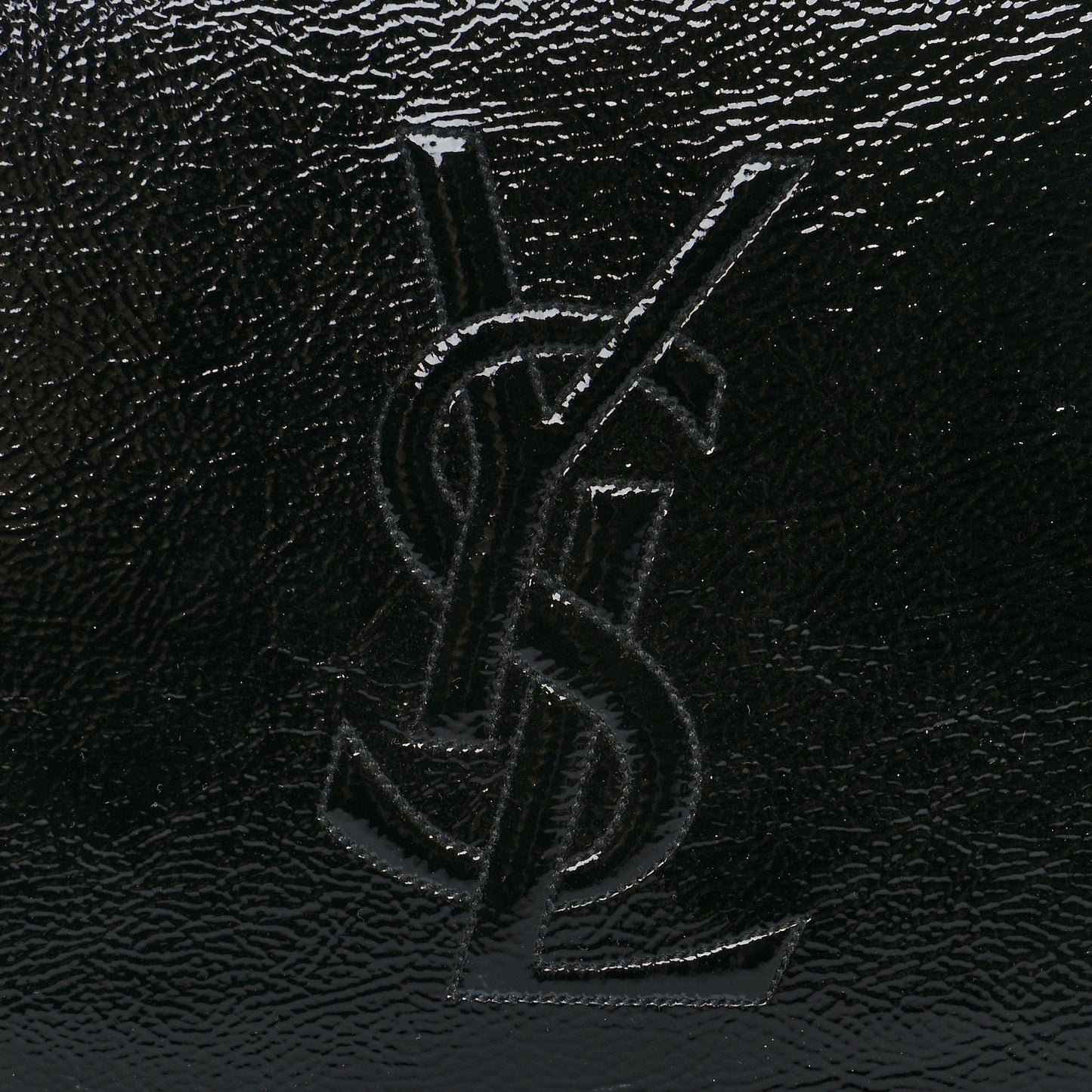 Textured Patent Monogram Large Belle De Jour Clutch Black