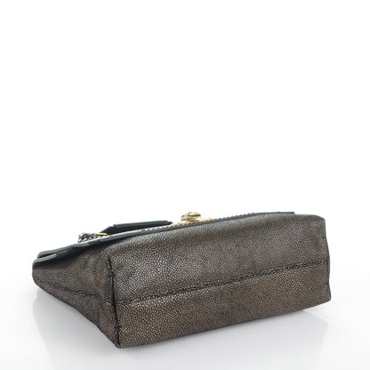 Lanvin Calfskin Galuchat Medium Happy Shoulder Bag Anthracite 4 of 7
