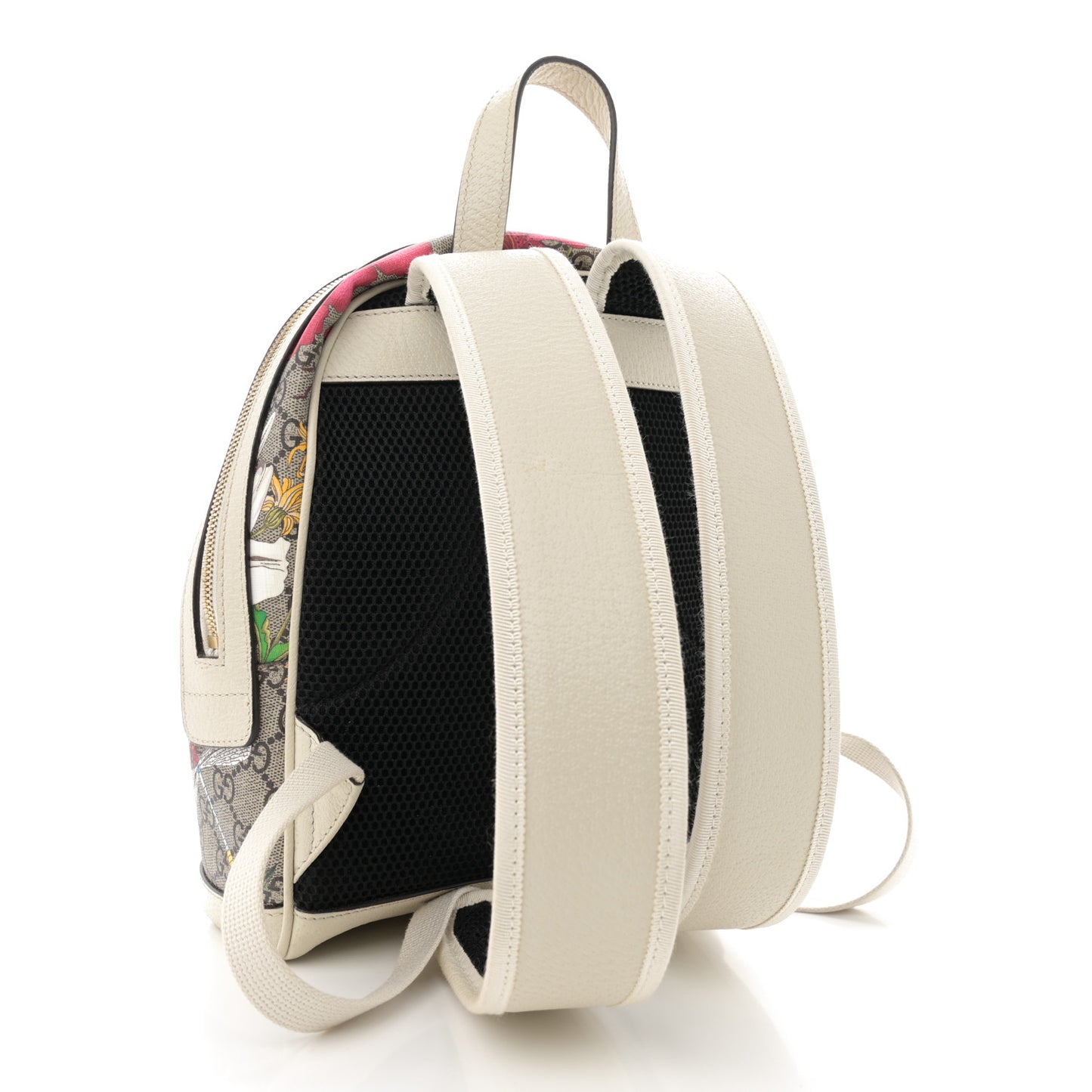 GG Supreme Monogram Flora Web Small Ophidia Day Backpack White