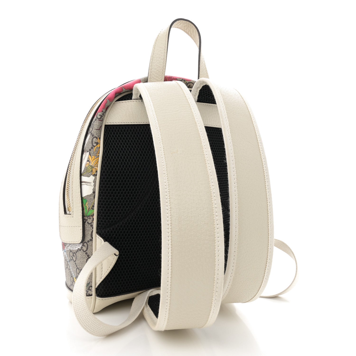 Gucci GG Supreme Monogram Flora Web Small Ophidia Day Backpack White 3 of 11