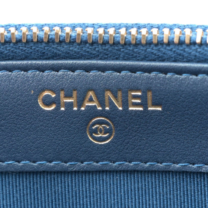 Chanel Iridescent Caviar Quilted Clutch With Chain Dark Blue 6 of 10