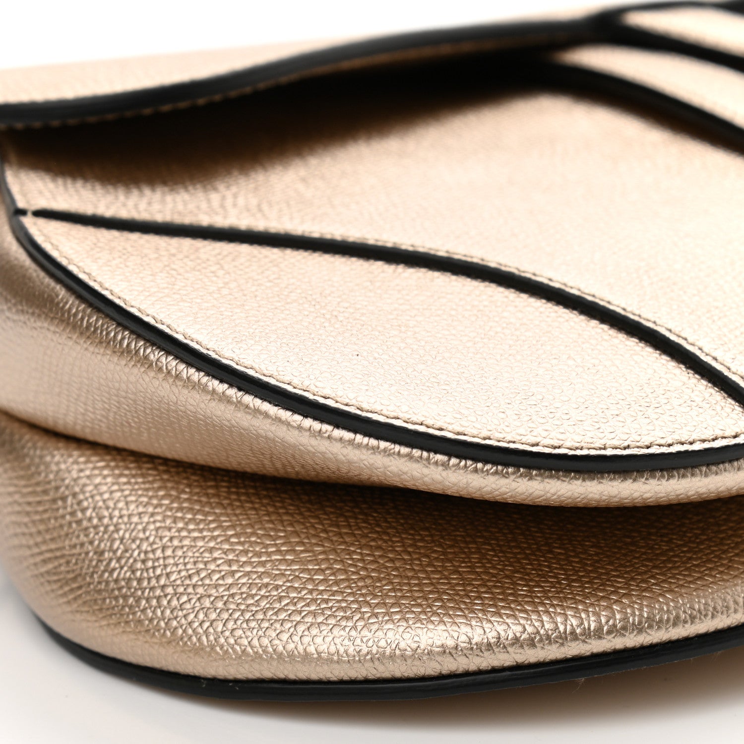 Christian Dior Metallic Grained Calfskin Saddle Bag Gold 8 of 10