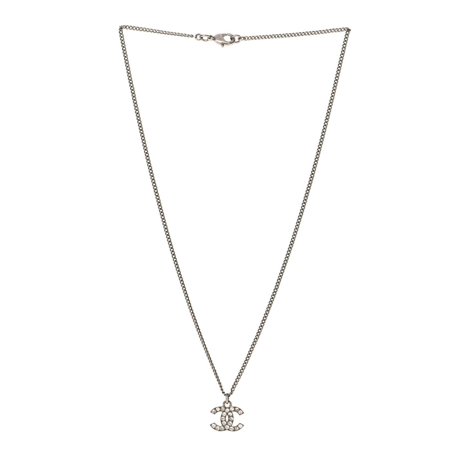 Crystal Timeless CC Necklace Silver