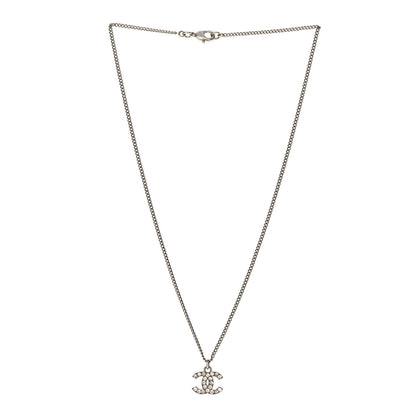 Chanel Crystal Timeless CC Necklace Silver 3 of 6