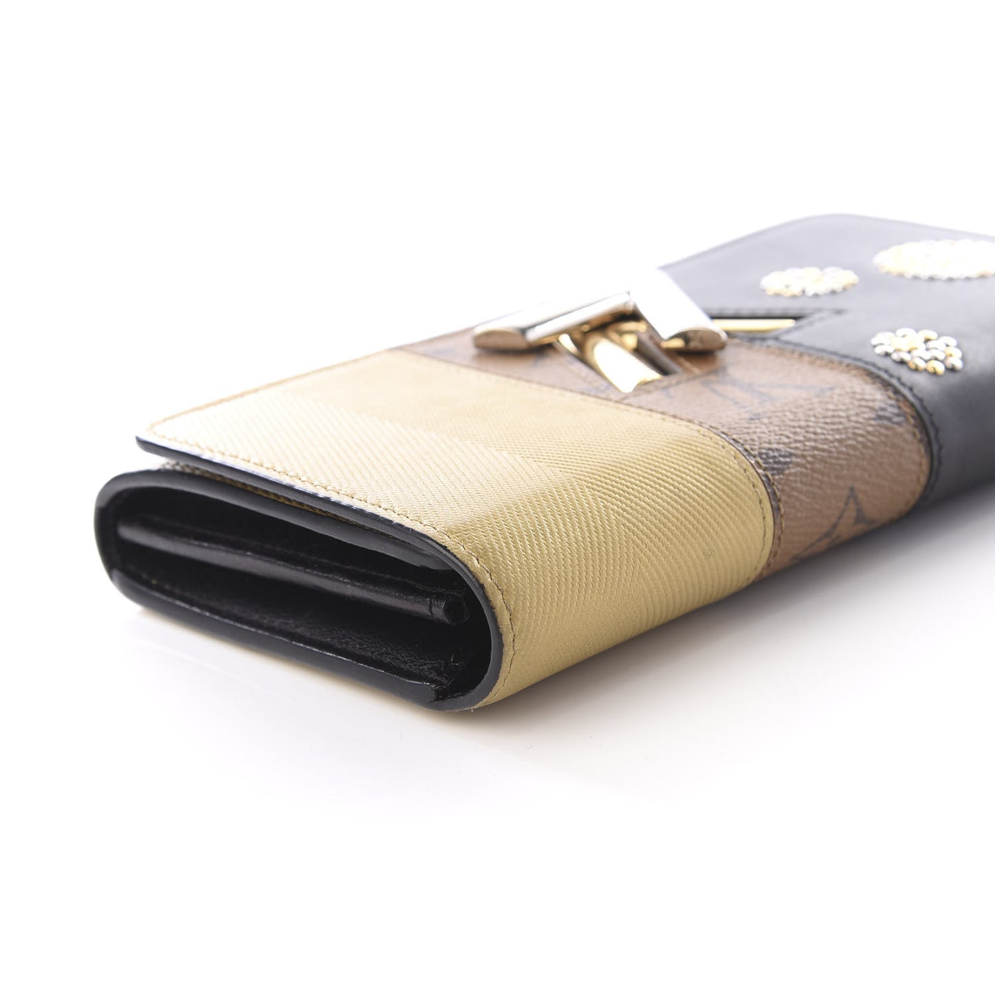 Reverse Monogram Studded Night Lights Twist Wallet