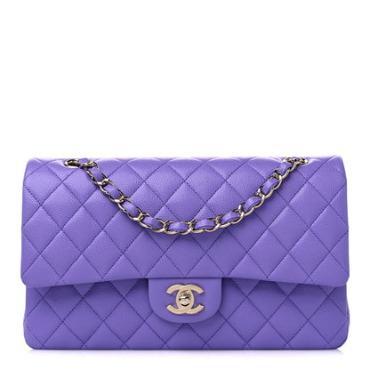 Chanel Caviar Quilted Medium Double Flap Purple 1 of 10