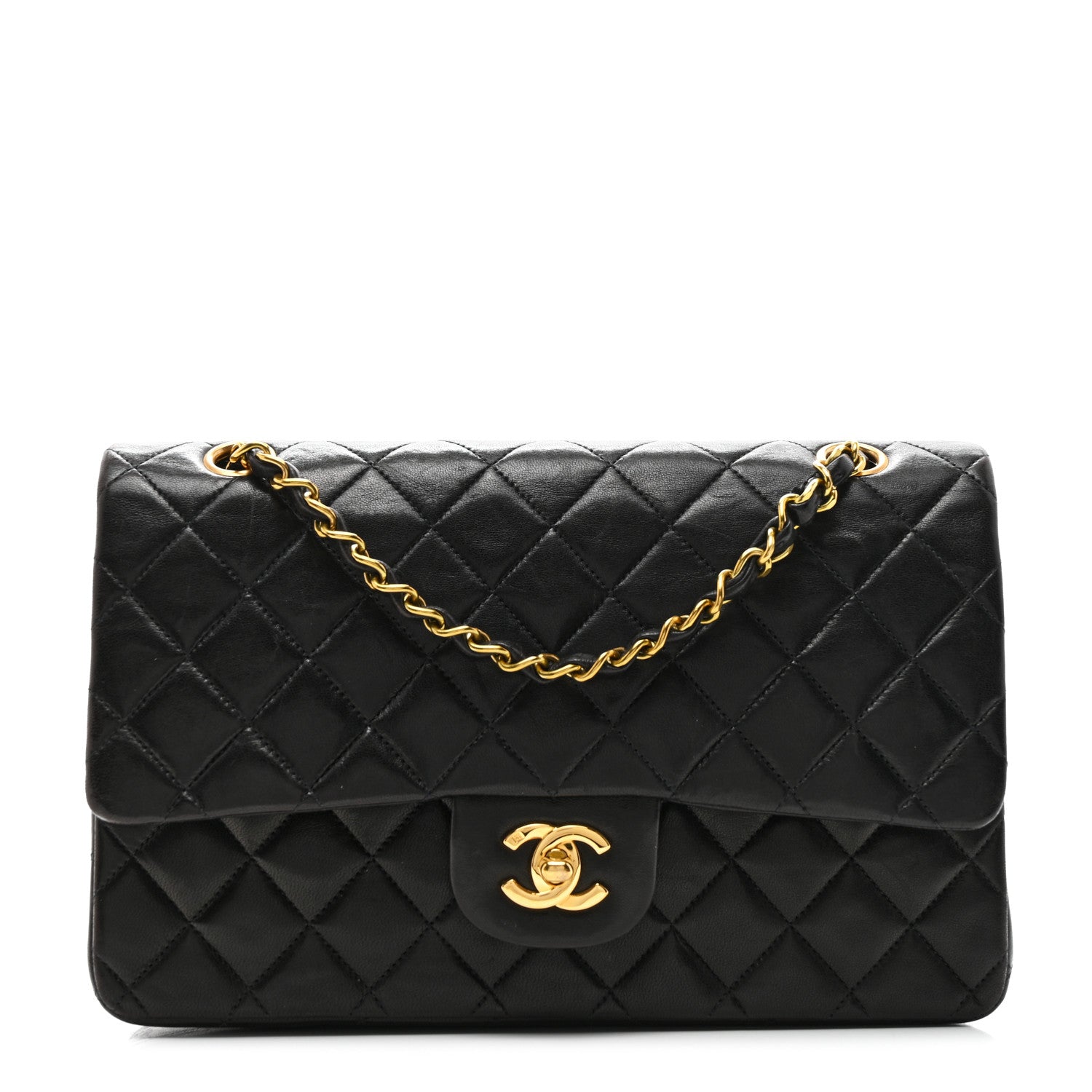 Chanel Lambskin Quilted Medium Double Flap Black 1 of 13