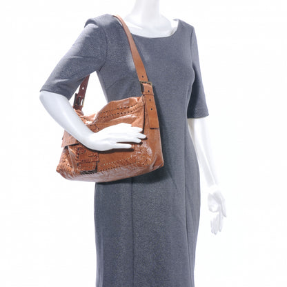 Fendi Goatskin Whipstitch Large Convertible Baguette Camel 2 of 9