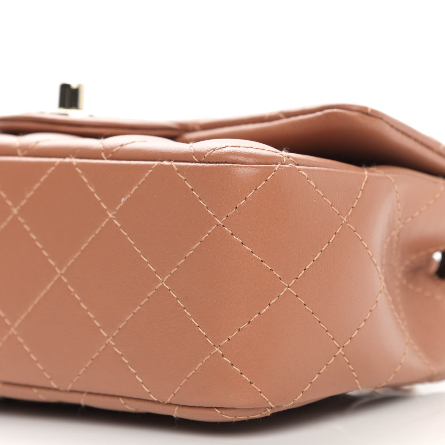 Chanel Lambskin Quilted Mini Rectangular Flap Brown 10 of 11