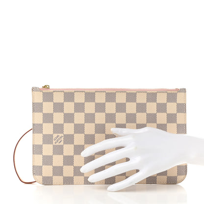 Louis Vuitton Damier Azur Neverfull MM GM Pochette Rose Ballerine 2 of 7