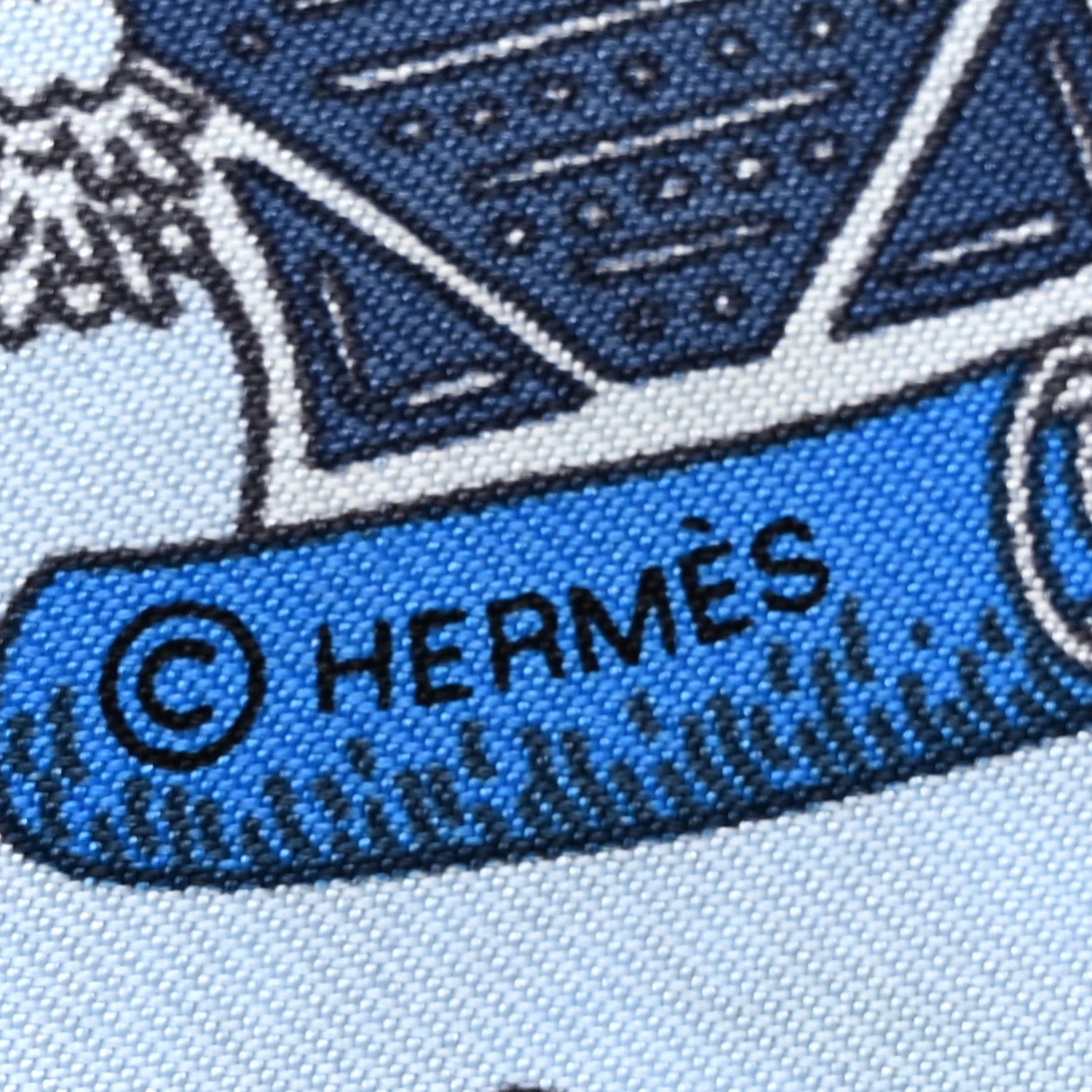 Hermes Silk La Folle Parade Twilly Bleu Ciel Vert Cobalt 3 of 5