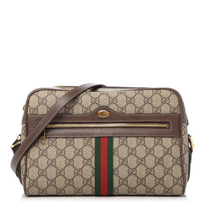 Gucci GG Supreme Monogram Web Small Ophidia Shoulder Bag Brown 1 of 10