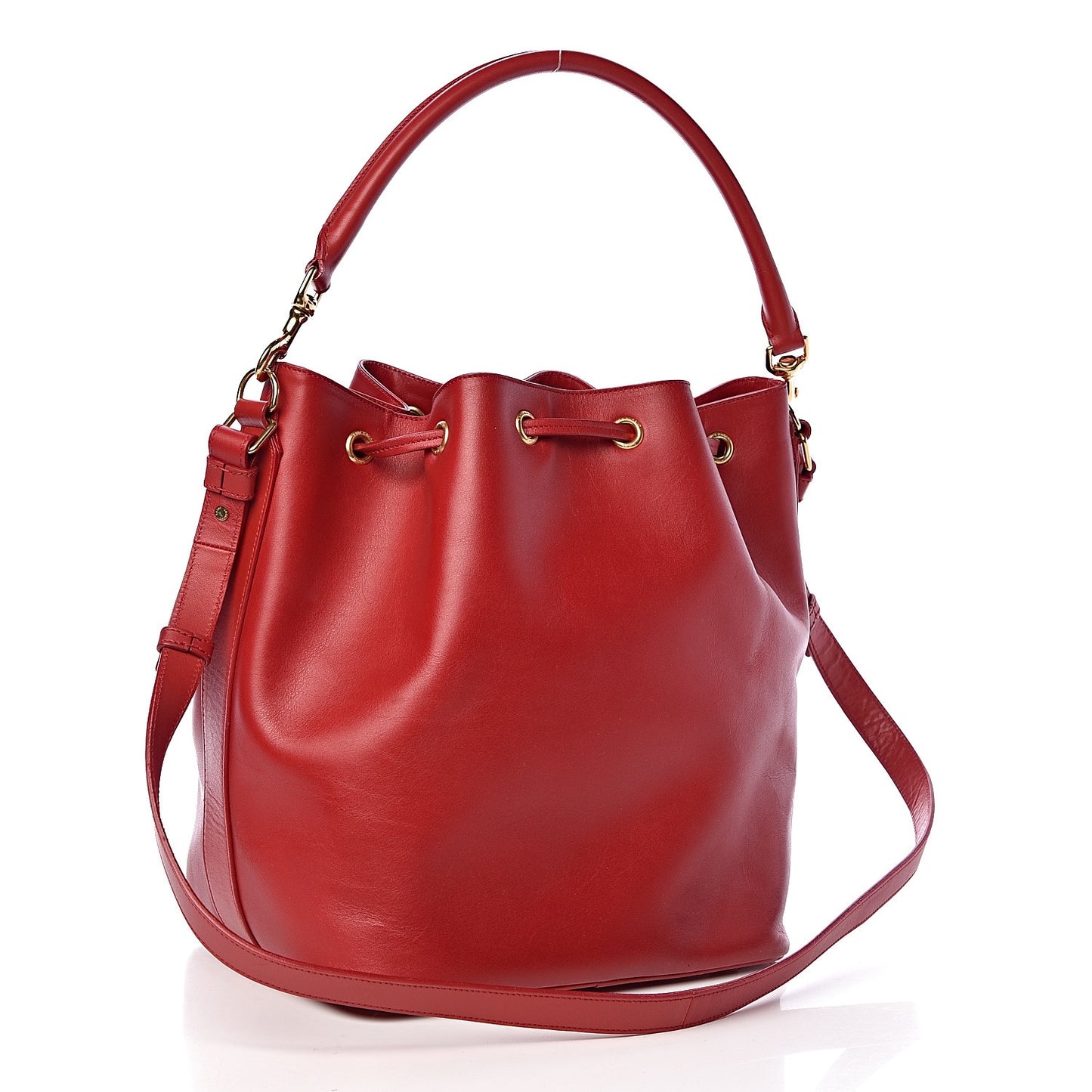 Calfskin Large Emmanuelle Bucket Bag Lipstick Red